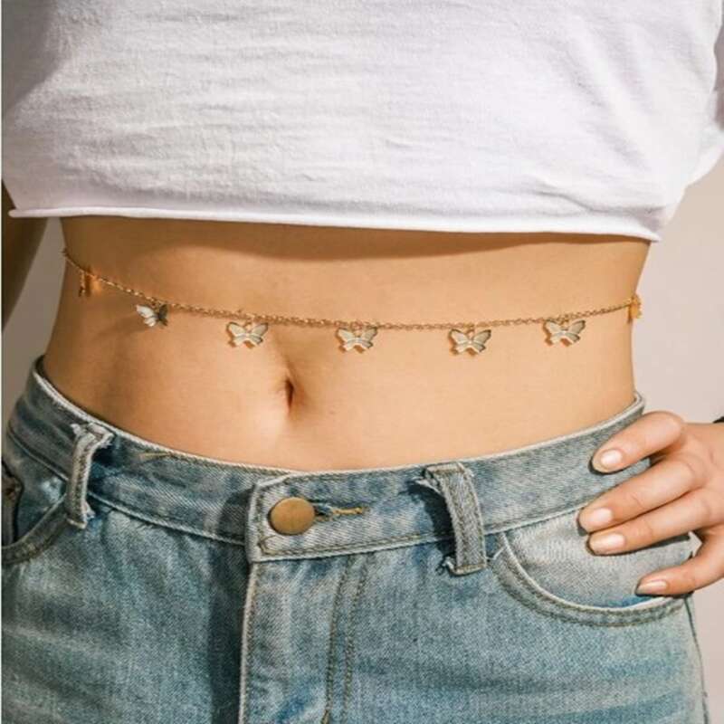

Butterfly Decor Waist Chain, Gold
