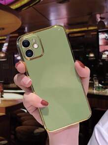 6d 全覆蓋邊緣電鍍手機殼相容 Iphone 15/ 15 Pro/ 15 Pro Max - 軍綠色 - 查看 3