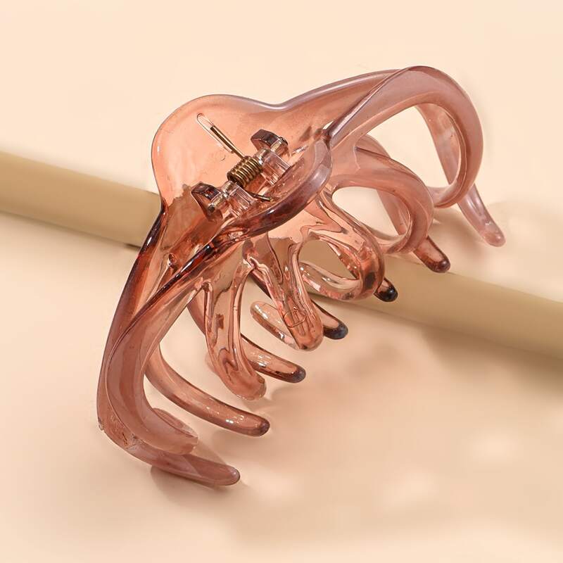 

Solid Clear Hair Claw, Coffee