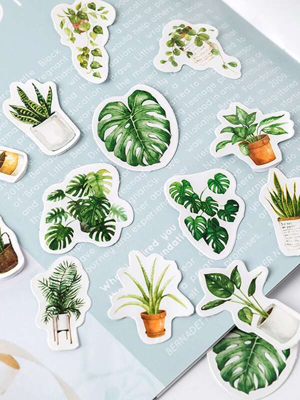45pcs plant print sticker shein eur