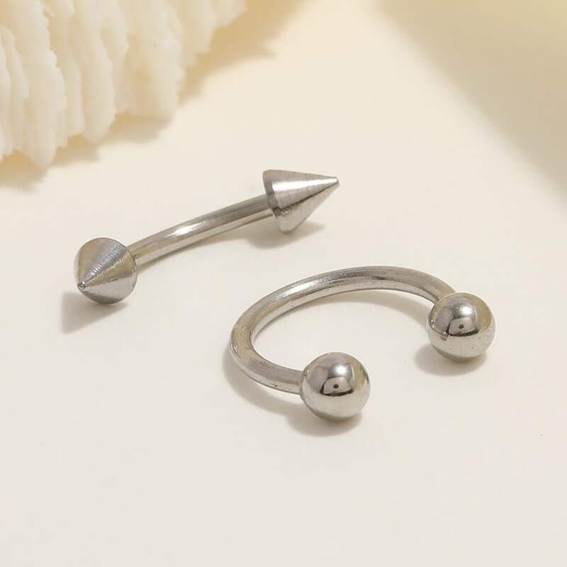

2pcs Solid Nose Ring, Silver