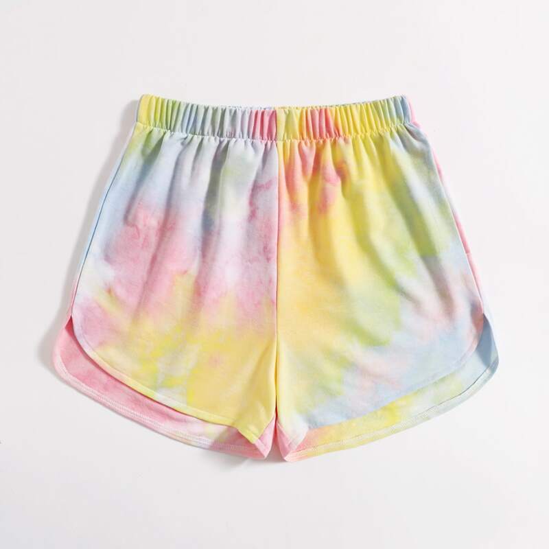 

Tie Dye Track Shorts, Multicolor