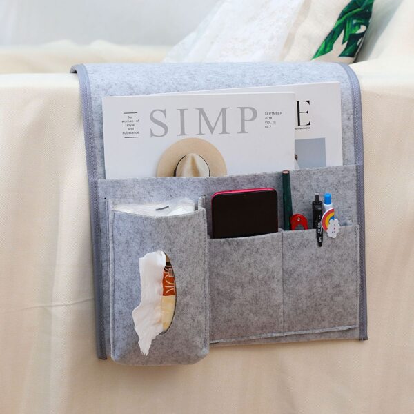 

1pc Hanging Sofa Side Storage Bag, Grey