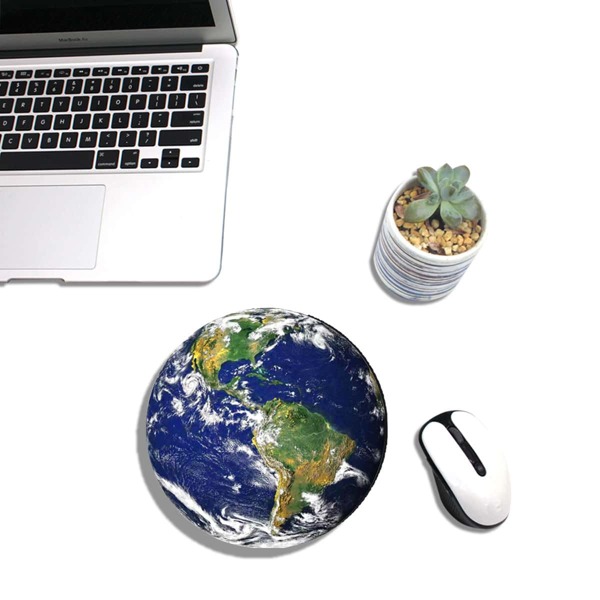 

Earth Pattern Round Mouse Pad, Royal blue