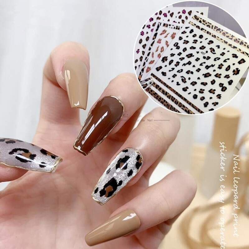 

2sheets Random Leopard Nail Sticker, Multicolor