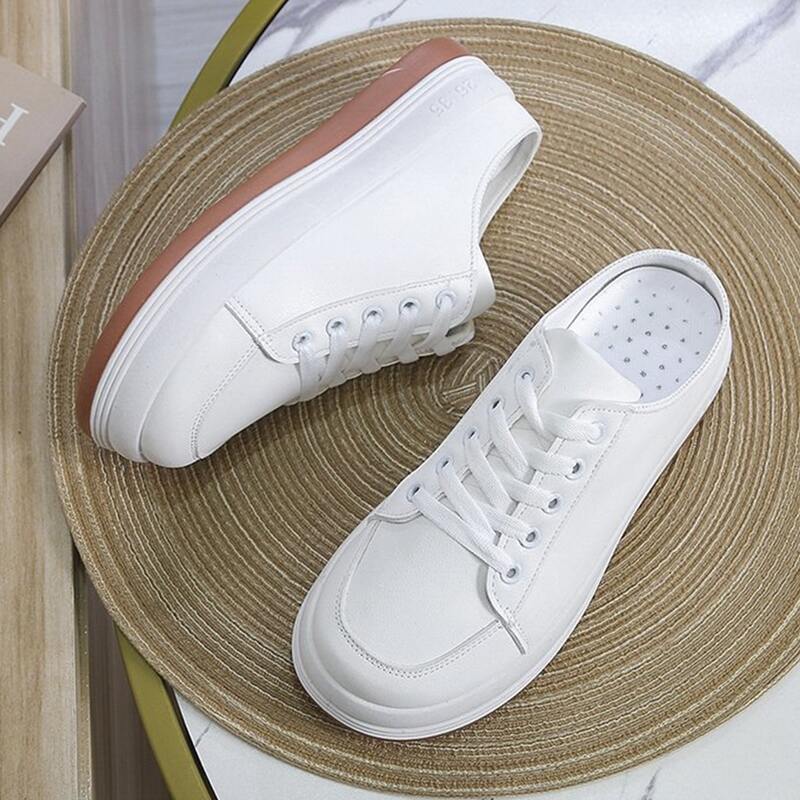 

Solid Lace-up Skate Shoes, White