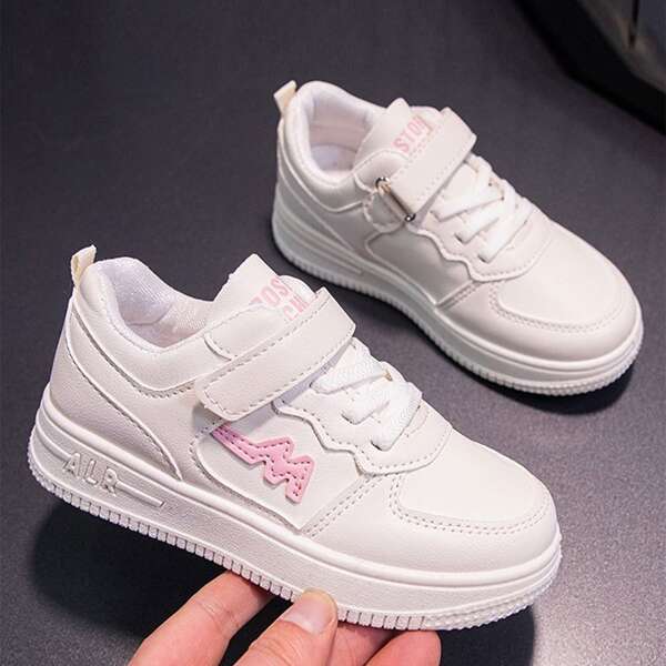 

Girls Velcro Strap Low Top Skate Shoes, White