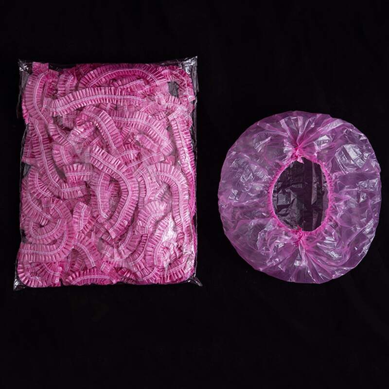 

100pcs Disposable Shower Cap, Pink