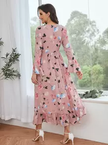 Mulvari Đầm Xù Hoa Thanh lịch - Bụi hồng - Xem 2