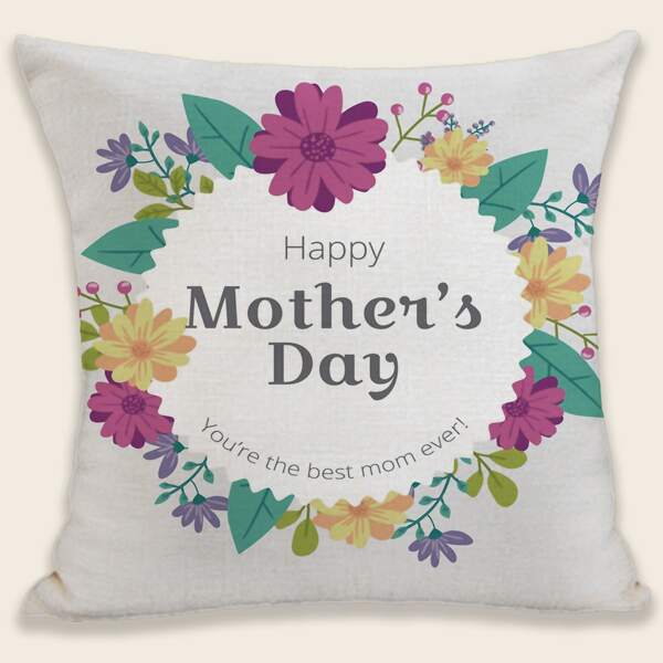 

Slogan Graphic Mother's Day Cushion Cover Without Filler, Multicolor