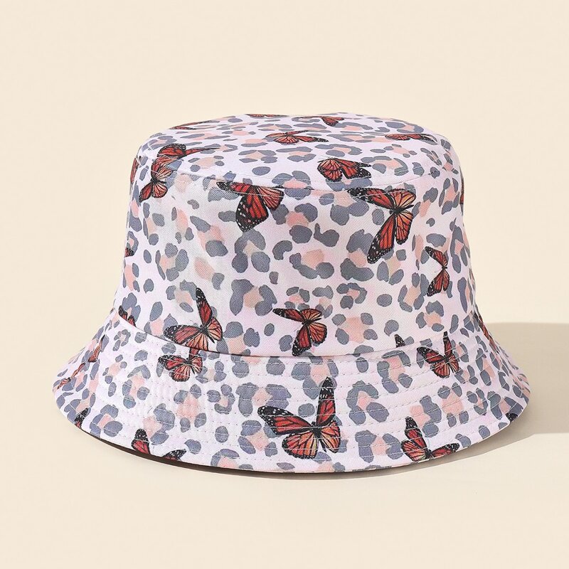 

Butterfly Leopard Bucket Hat, Multicolor