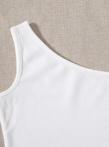 SHEIN Unity 單肩上衣和小碎花圍裹半身裙