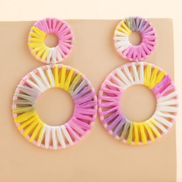 

Colorblock Round Earrings, Multicolor