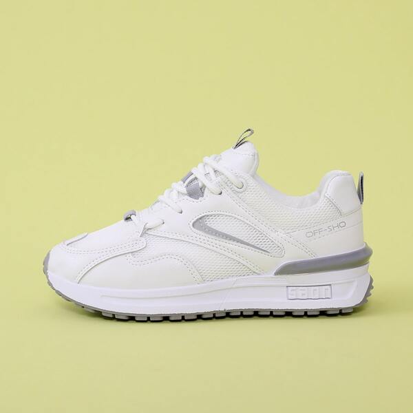 

Lace Up Front Mesh Sneakers, White