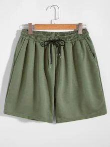 Manfinity Homme Quần Short Nam Túi màu trơn Giải trí - xanh quân đội - Xem 1