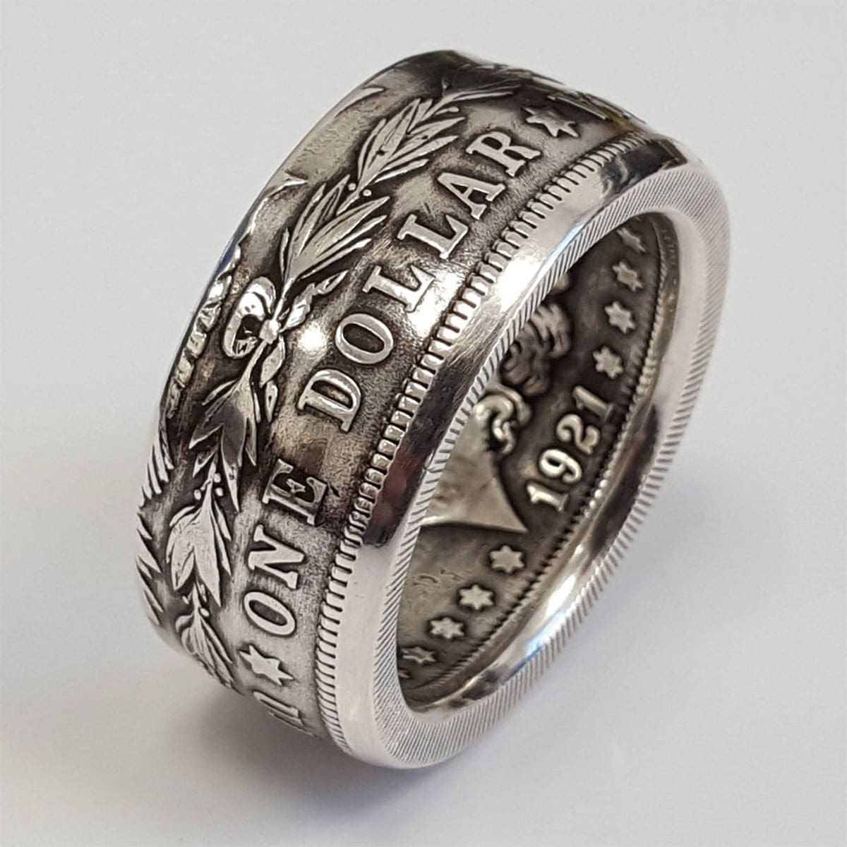 

Guys Letter Engraved Ring, Antique silver