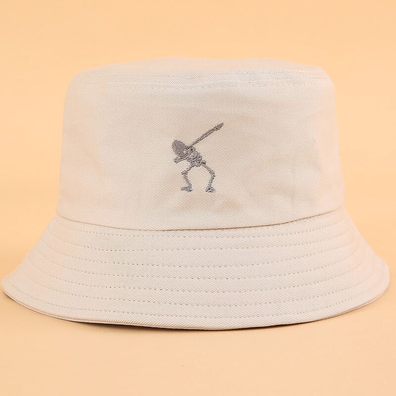 

Figure Embroidery Bucket Hat, Beige