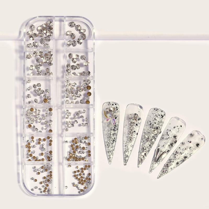 

1box Rhinestone Nail Art Decoration, White