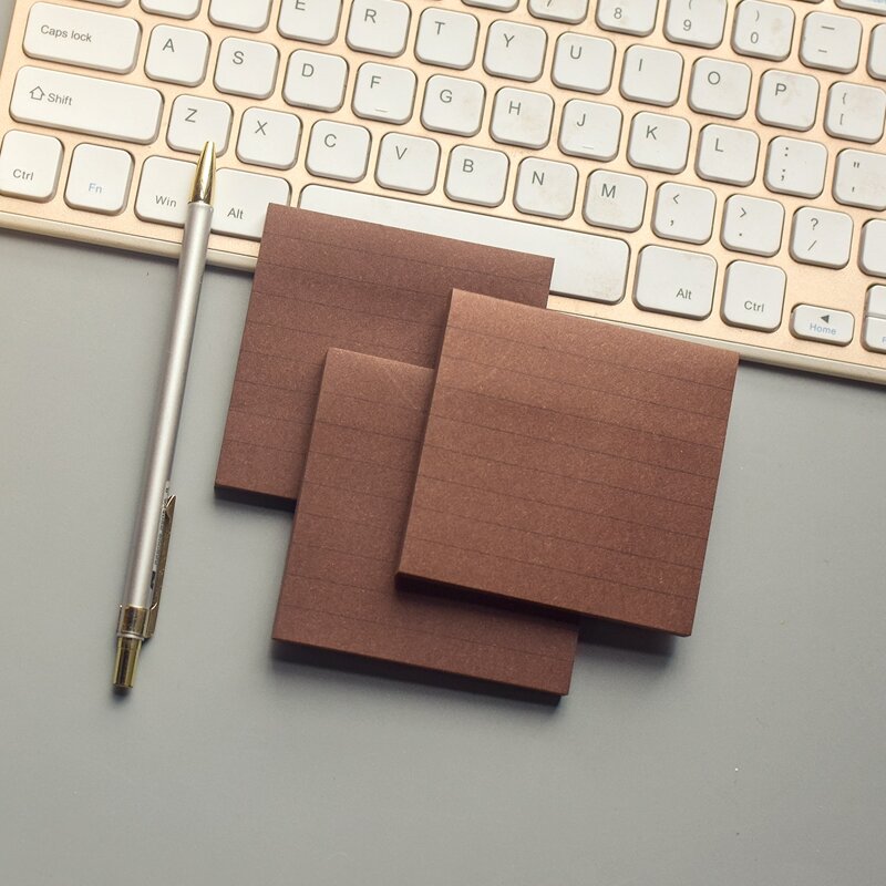 

1pc Single Line Sticky Note, Brown