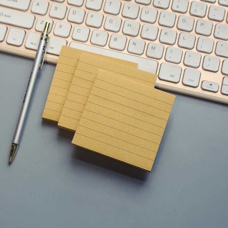 

1pc Single Line Sticky Note, Brown