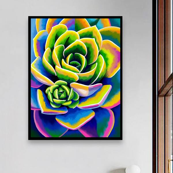 

Succulents Pattern Diamond Painting Without Frame, Multicolor