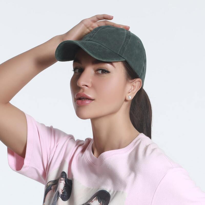 

Solid Ponytail Baseball Cap, Army green