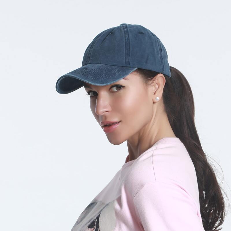 

Solid Ponytail Baseball Cap, Navy blue