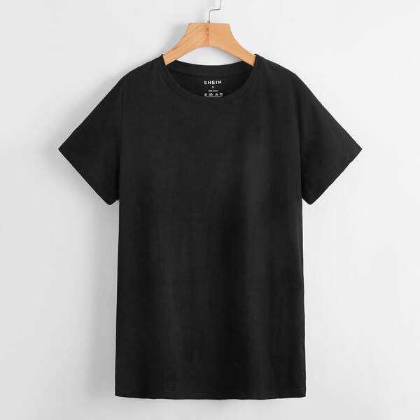 

Solid Crew Neck Tee, Black