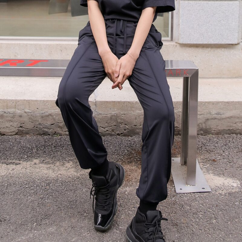 

Solid Slant Pocket Sweatpants, Black