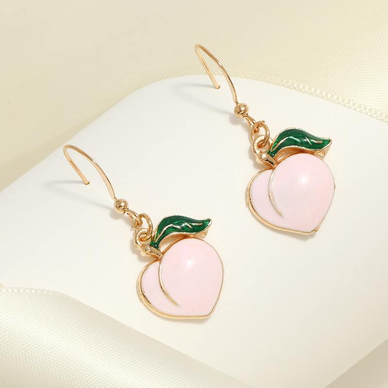 

Peach Drop Earrings, Baby pink