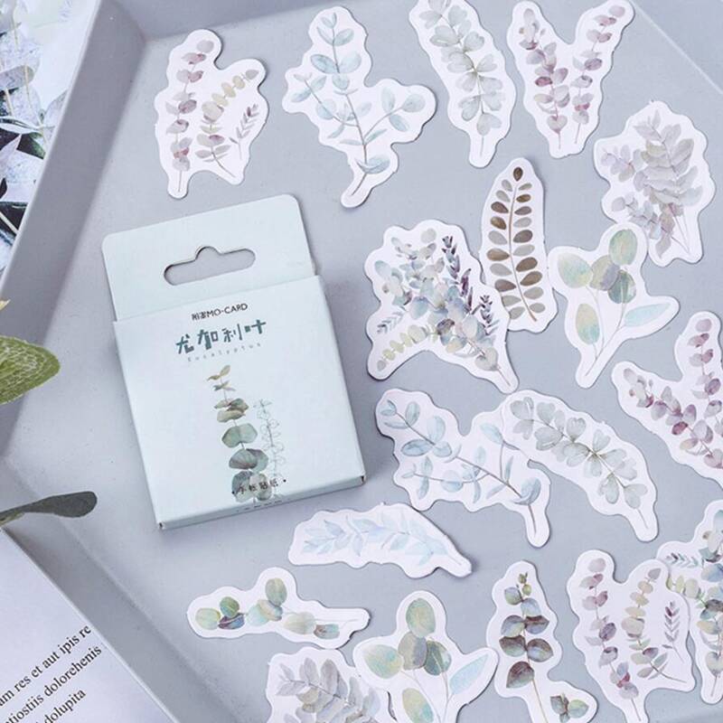 

46pcs Plants Sticker, Green