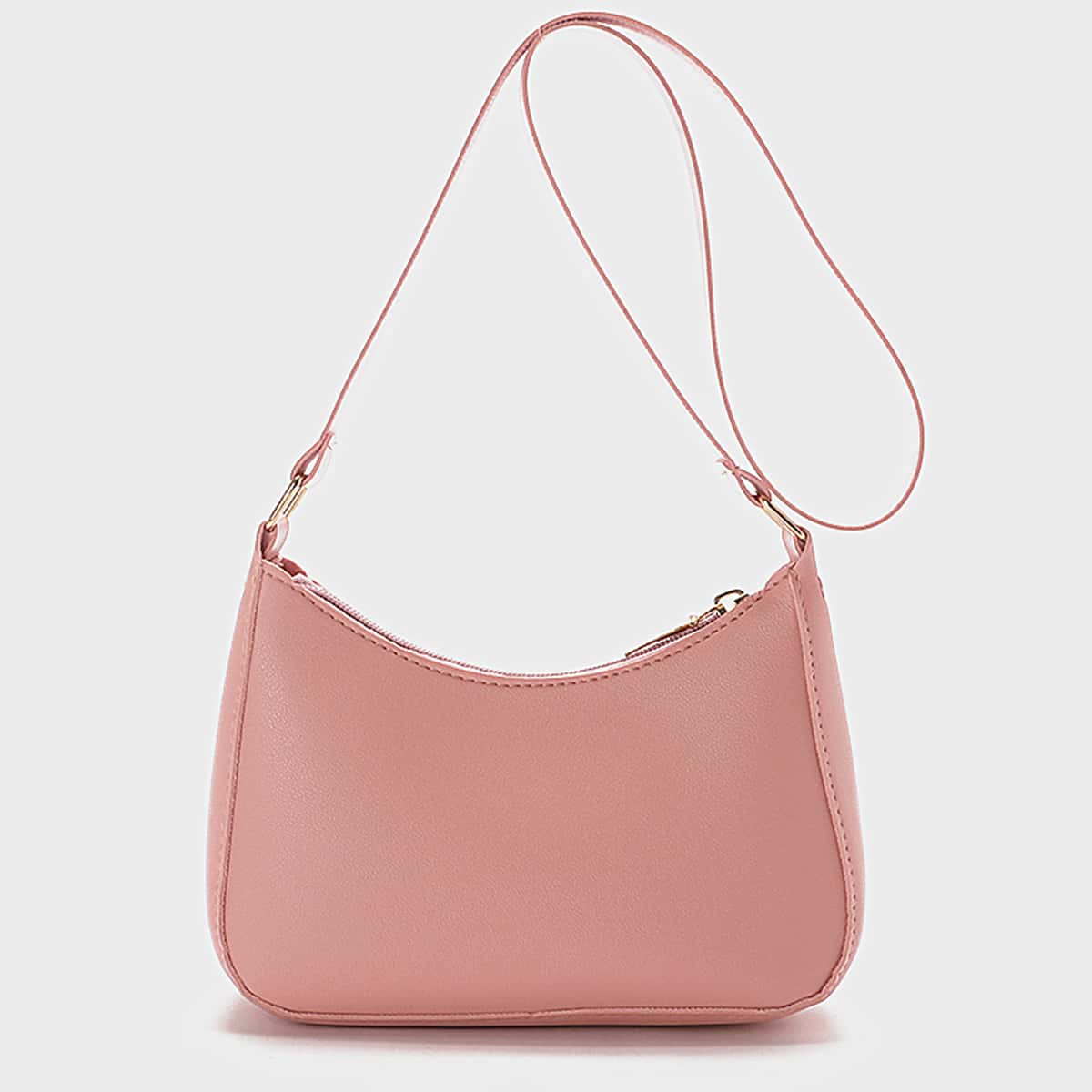 

Solid Zip Crossbody Bag, Pink