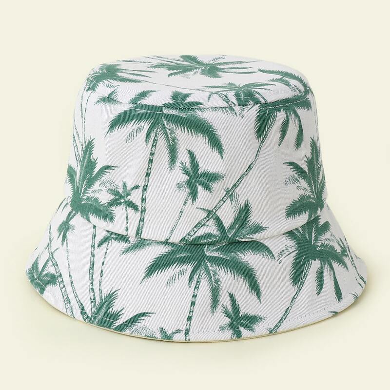 

Coconut Tree Print Bucket Hat, Multicolor