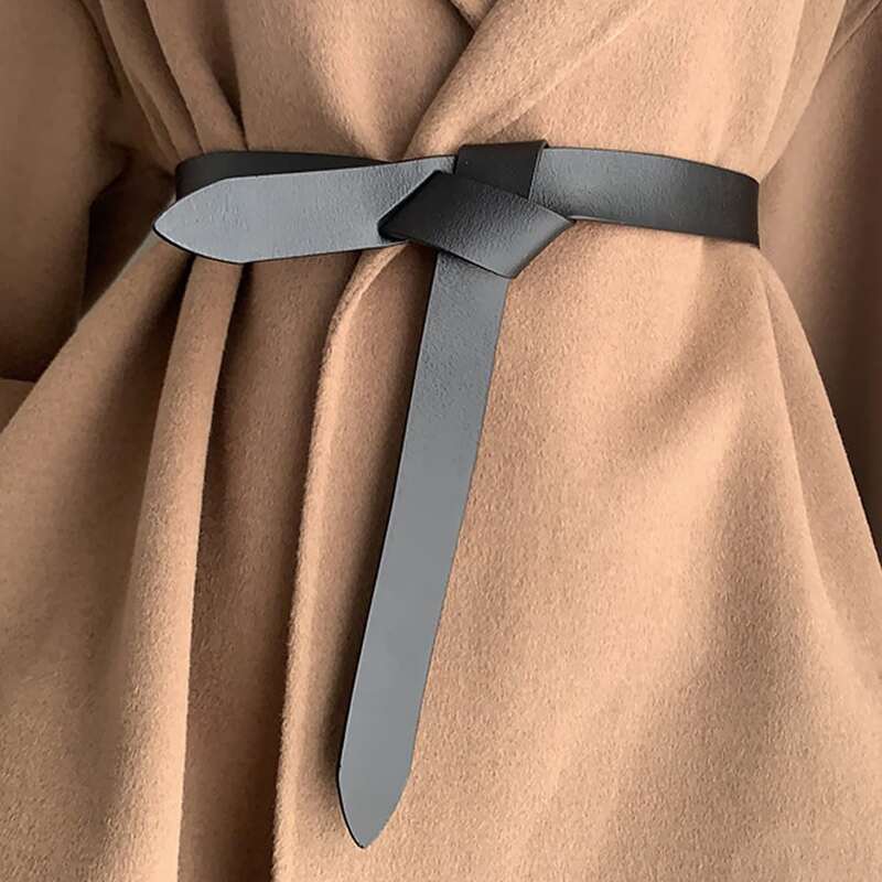 

Solid Self Tie Belt, Black