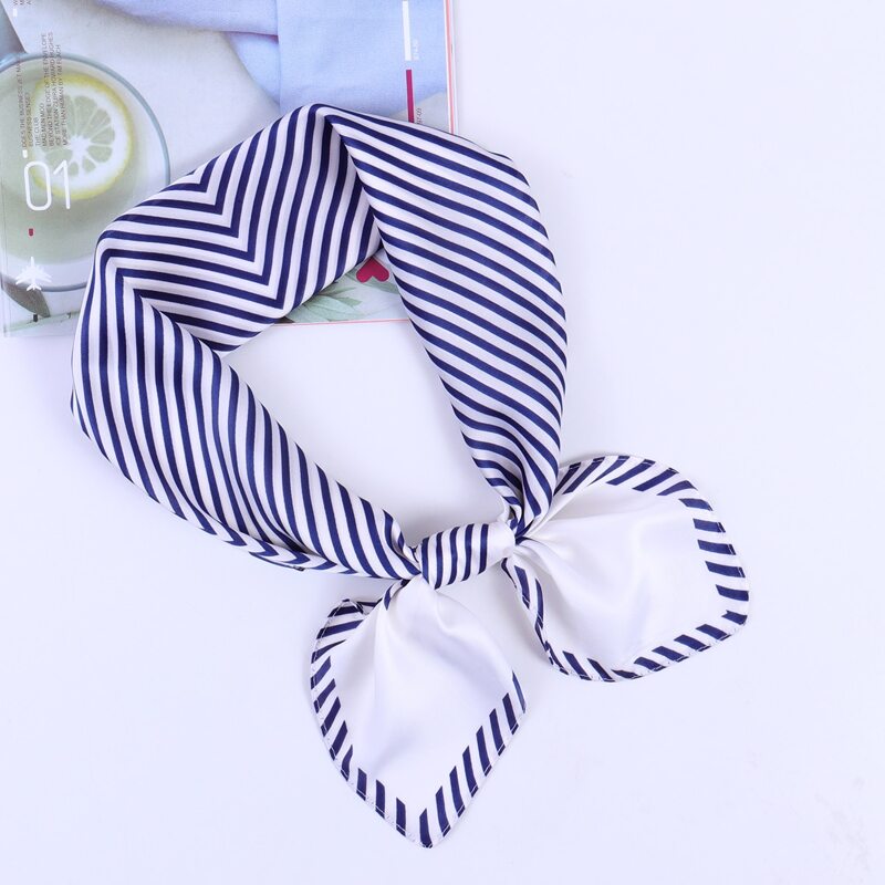 

Striped Pattern Bandana, Blue and white