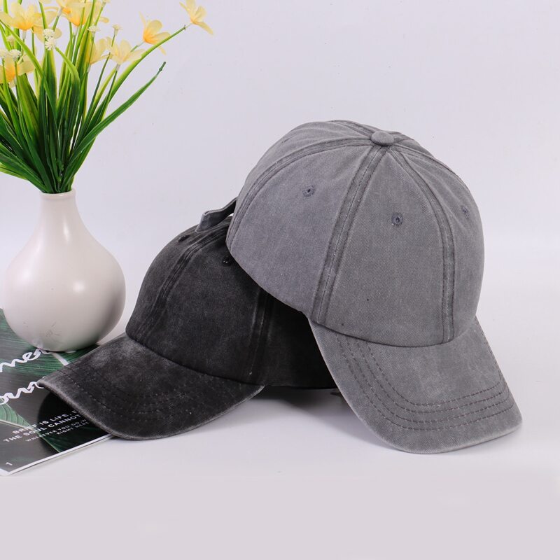 

2pcs Guys Simple Solid Baseball Cap, Grey