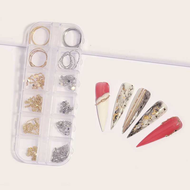 

1box Chain Nail Art Decoration, Multicolor