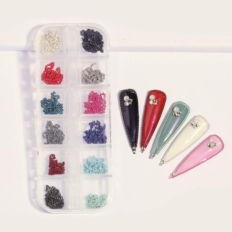 

1box Chain Nail Art Decoration, Multicolor