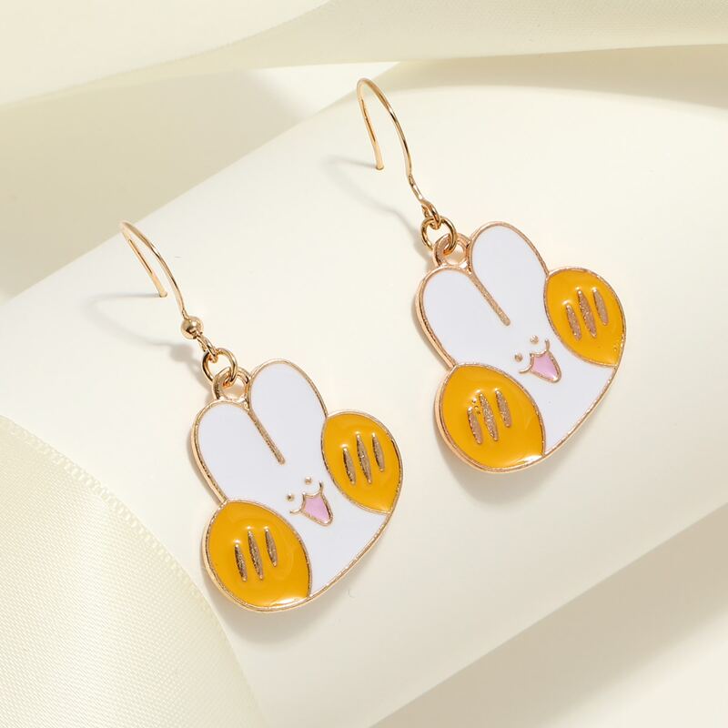 

Cartoon Rabbit Drop Earrings, Multicolor