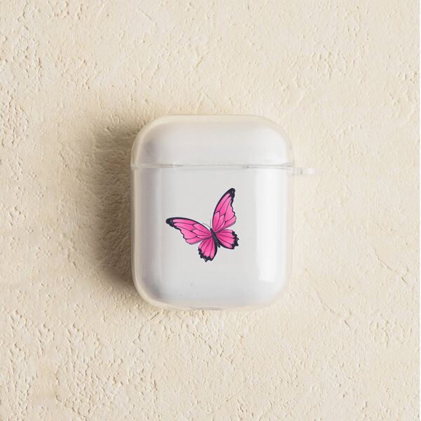 

Butterfly Print Clear Case For Airpods, Multicolor