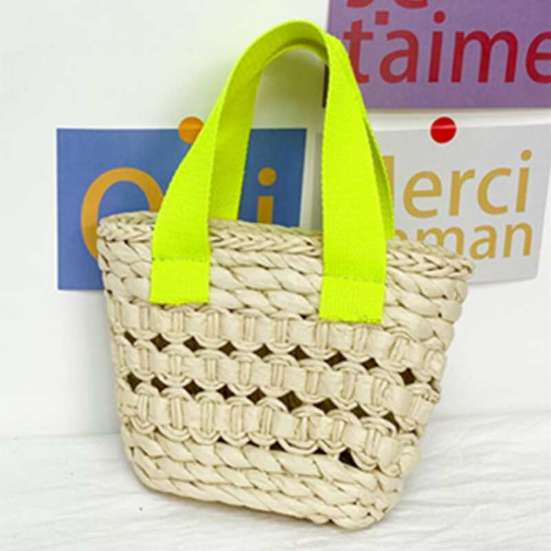 

Hollow Out Straw Satchel Bag, Multicolor