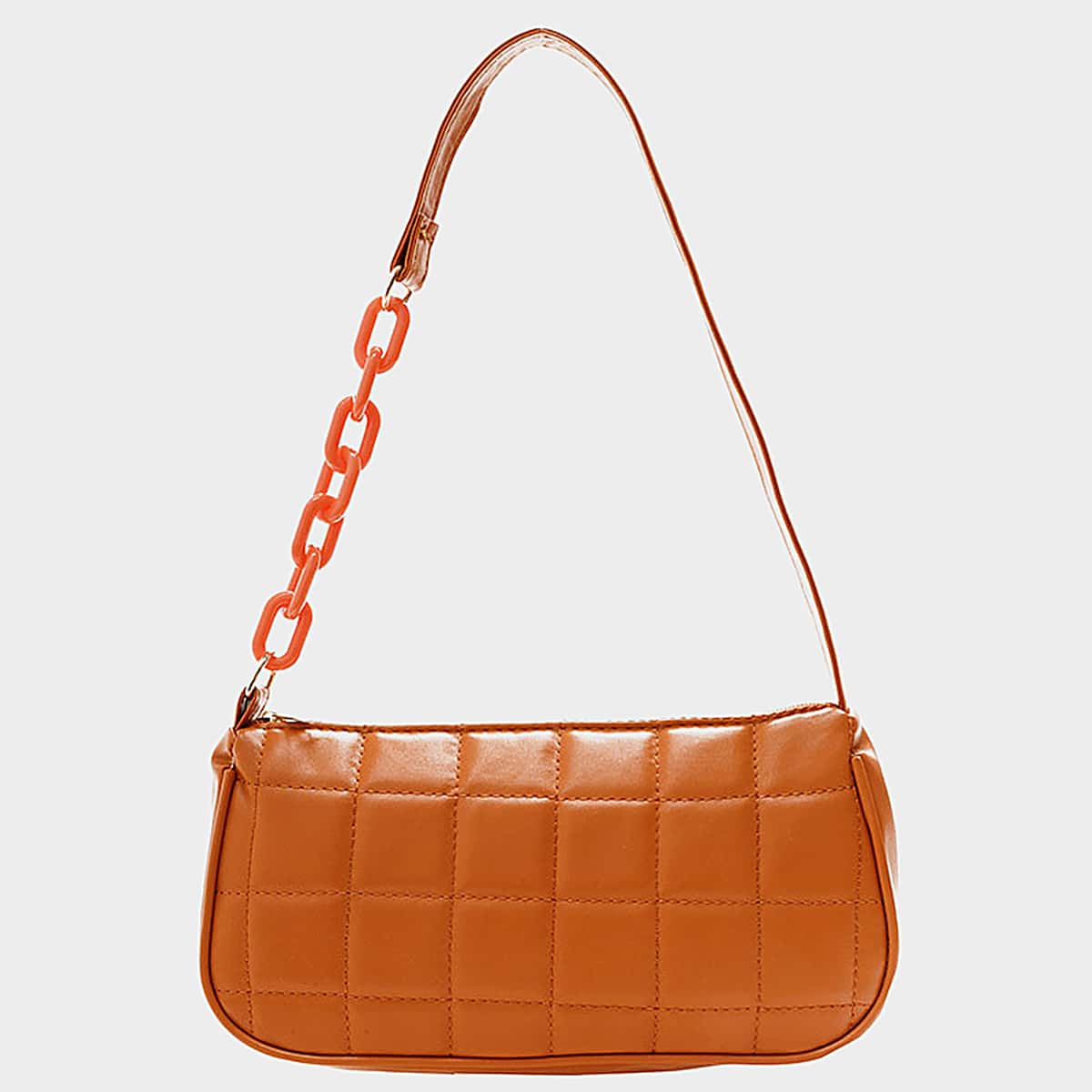 

Quilted Baguette Bag, Orange