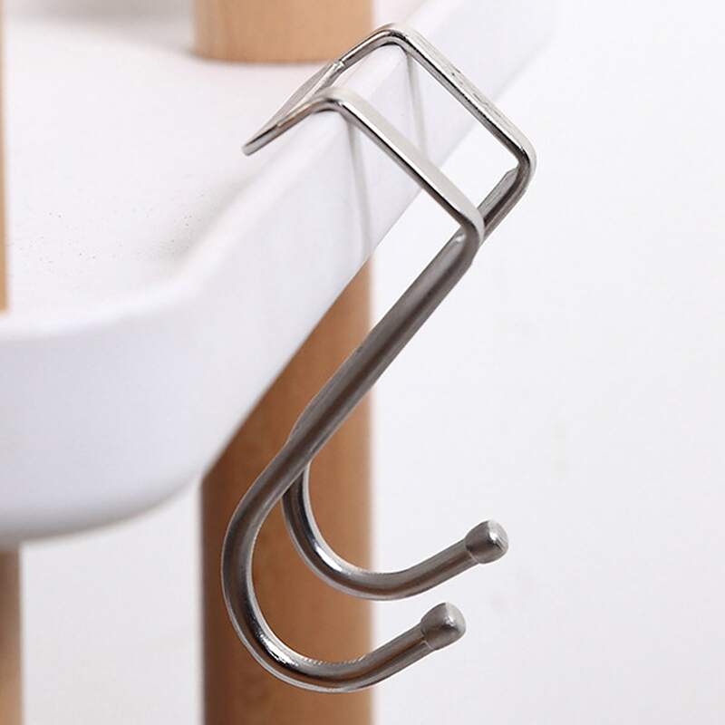 

1pc Stainless Steel Door Hook, Silver
