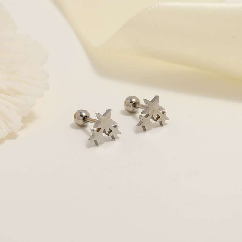 

Star Stud Earrings, Silver