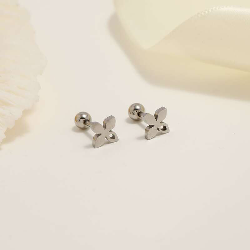 

Geo Stud Earrings, Silver