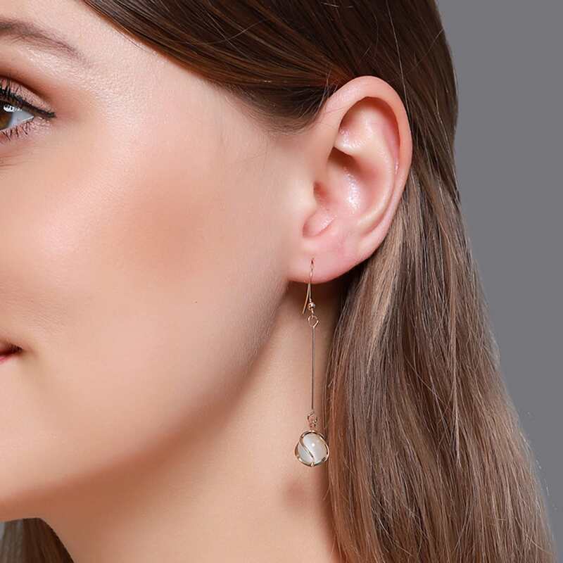 

Gemstone Drop Earrings, Gold