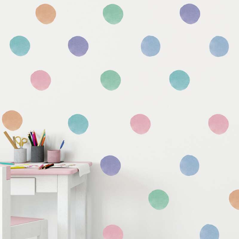 

Kids Dot Pattern Wall Sticker, Multicolor