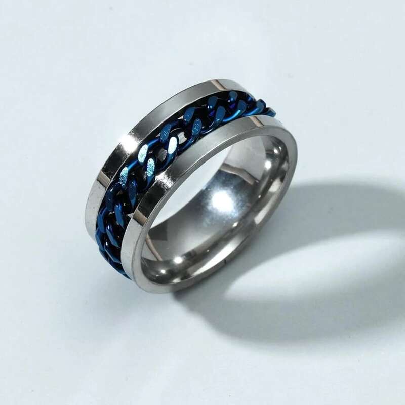 

Chain Decor Ring, Blue