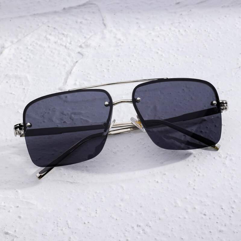 

Guys Top Bar Square Frame Sunglasses, Grey