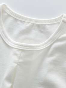 YINGZIFANG 小女童貼花細節上衣 - 白色 - 查看 3